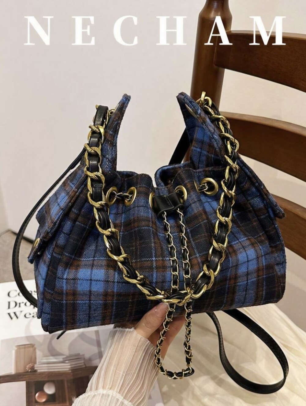 Bucket Bag Fabric And PU Designer On Trend Style